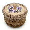 Korb 21 cm mit Ring und Deckel – Lila Kranz