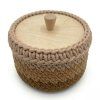 Häkelkorb 25 cm mit Ring und Deckel – Natur