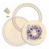 Korb-Set 25 cm mit Ring und Deckel – Lila Kranz