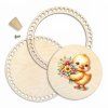 Korb-Set 25 cm mit Ring und Deckel – Küken mit Blumenstrauß