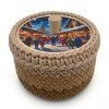 Häkelkorb 25 cm mit Ring und Deckel – Weihnachtsmarkt