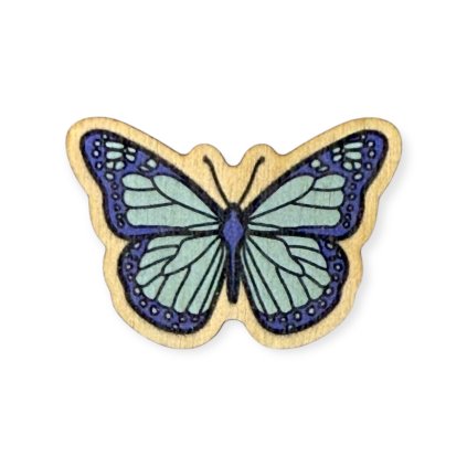 Sagoma in legno - farfalla blu, 4 cm
