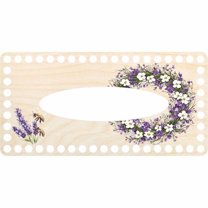 Coperchio per scatola di fazzoletti 24x12 cm - Api e lavanda
