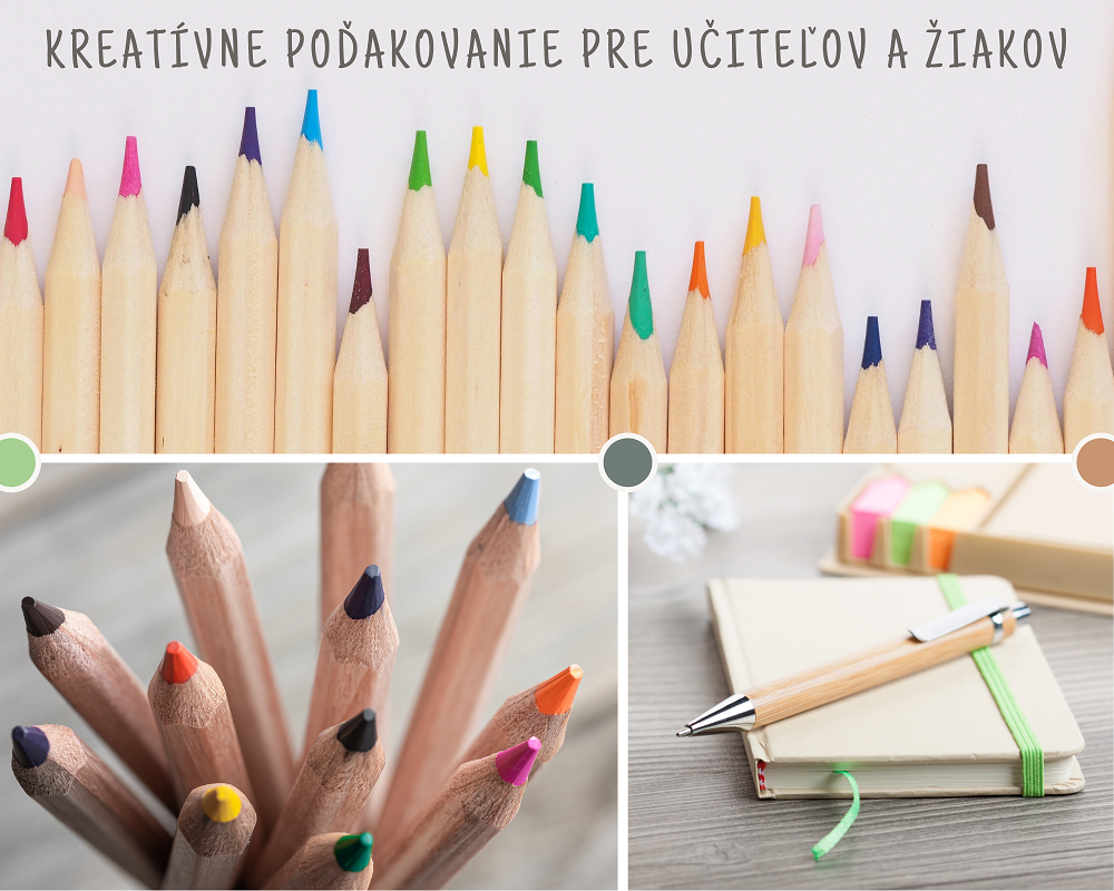 Kreatívne poďakovanie pre učiteľov a žiakov na ceruzky a perá