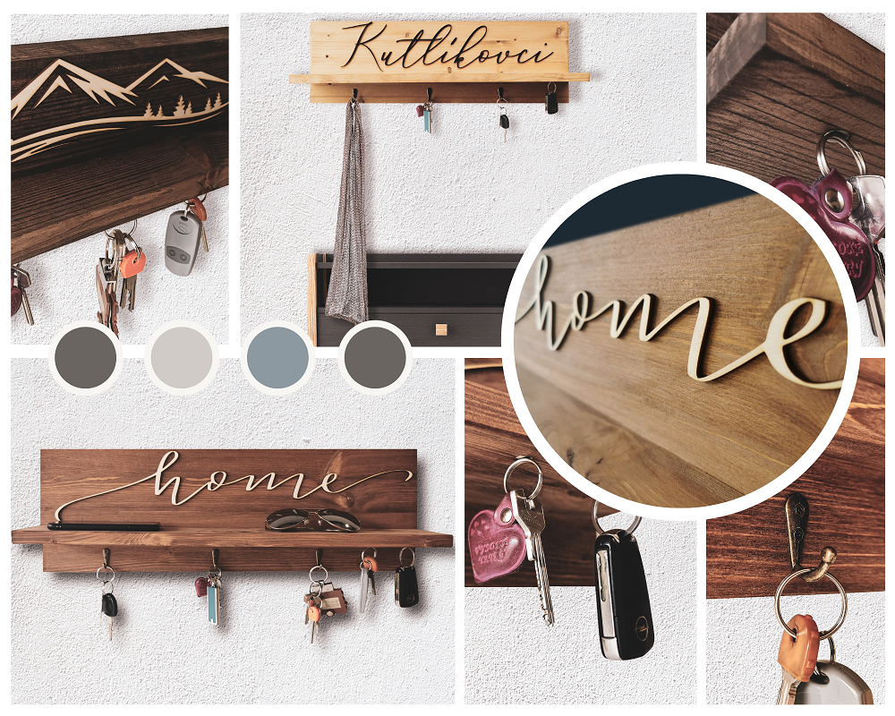 Poličky a vešiaky na kľúče