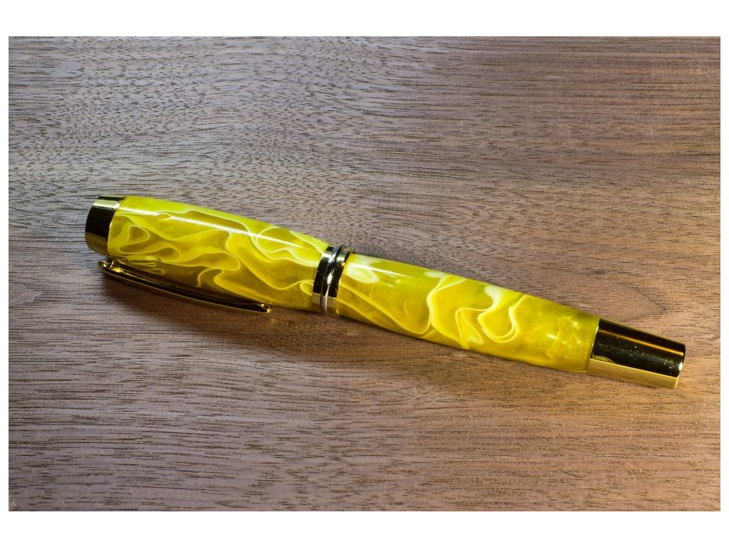 Akrylátové kuličkové pero - Žluté 01