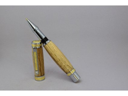Dřevěné kuličkové pero - dub 04