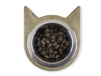 cat head bowl stribrny dub 01ws