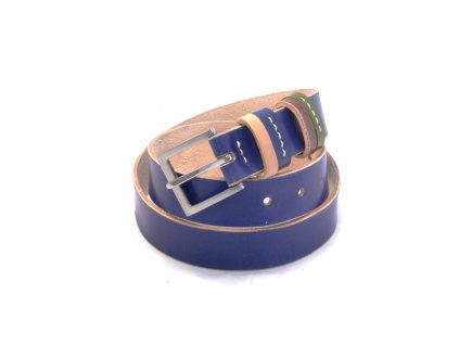 kožený opasek modrý