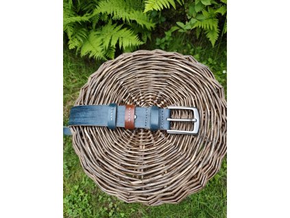 Wooline Patchwork® petróleumzöld bőr öv