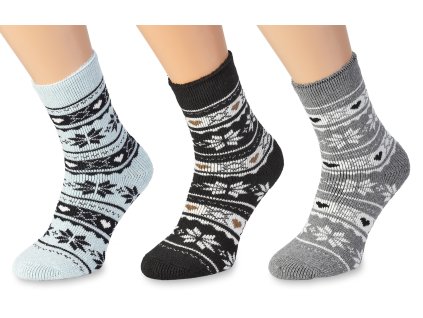 vlněné ponožky s norskými motivy