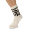 Ručně pletené ponožky 100% ovčí vlna bílá, s vločkou 2