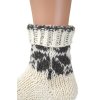 Ručně pletené ponožky 100% ovčí vlna bílá, s vločkou 5