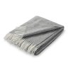 Vlněný pléd s třásněmi, šedý 2