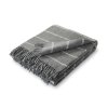 Vlněný pléd, kostkovaný šedý 155x200 cm (4)