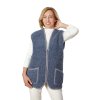 Vlněná vesta barva denim