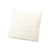 Vlněný pletený potah na polštář Olivia, ecru, 45 x 45 cm
