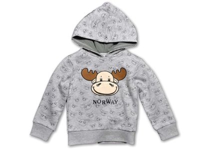 detska mikina norway s losem a kapuci seda