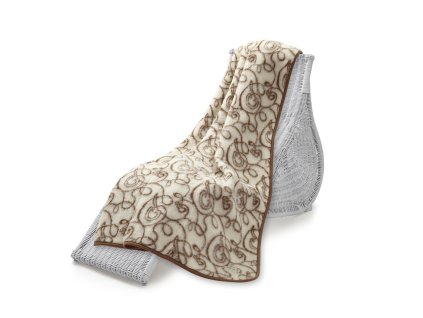 Vlněná deka Hit Jacquard, 140x200 cm, zlatá očka (5)