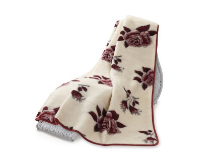 Vlněná deka Hit Jacquard, 200x220 cm, červená růže (5)