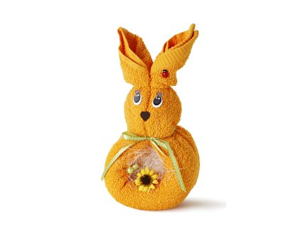 králík z ručníků oranžový