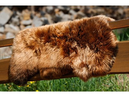 Ovčí kůže hnědá melír