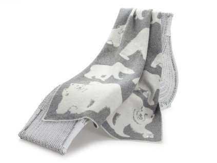 vlněná deka lední medvěd šedý 1