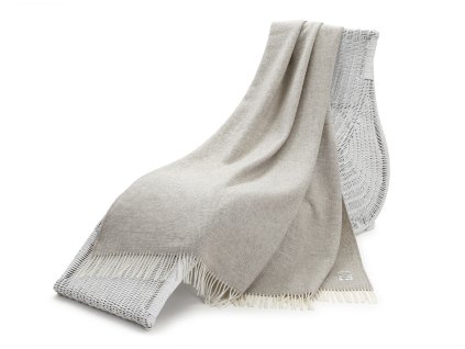 Vlněný pléd s třásněmi, hnědý