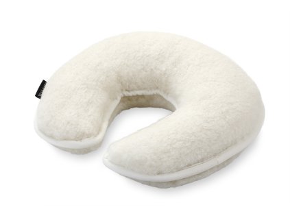 Podhlavník podkova, australian merino, 40x10x30 cm, bílý lem (2)