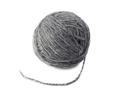 vlněná příze dvojitá světle šedá