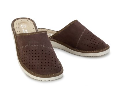 kožené pánské pantofle