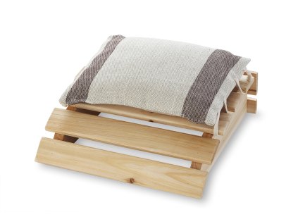 Set dřevěný podhlavník a polštářek do sauny, hnědý