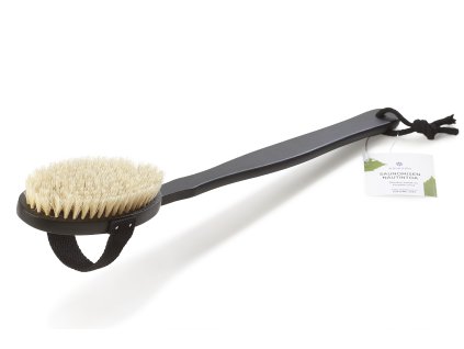 Dřevěný kartáč do koupele černý