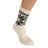 Ručně pletené ponožky 100% ovčí vlna bílá, s vločkou 3