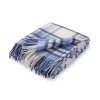 Vlněný pléd s třásněmi, modrobílý 2