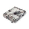 Vlněný pléd, kostkovaný červenošedý 155x200 cm