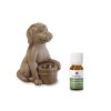 Aroma lampa pes hnědý + vonný olej Eukalyptus