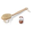 SET Dřevěný kartáč do koupele s dehtovým mýdlem
