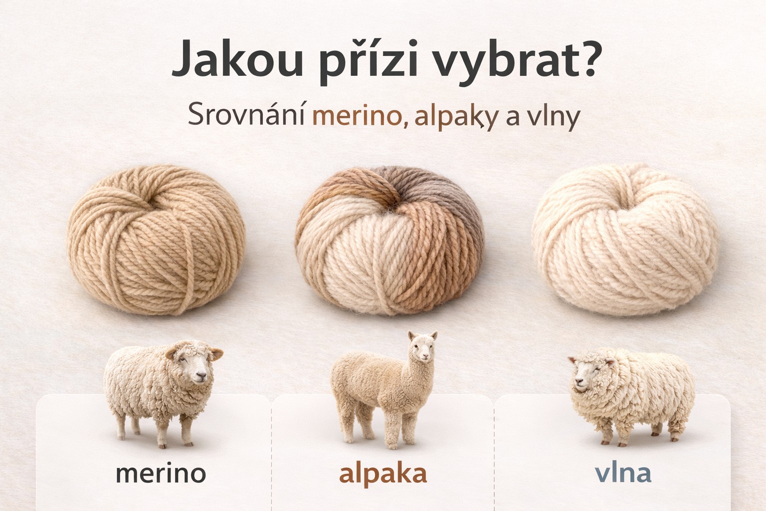 Jakou přízi vybrat? Srovnání merino, alpaky a vlny