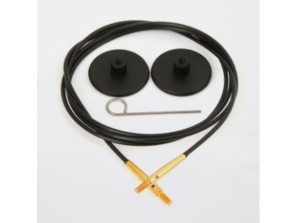 Výměnné lanko KnitPro černá, zlatá