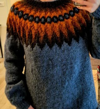 Takovej svetr můžeš mit i ty. Přišla nám totiž zásilka z Islandu se 100% islandskou vlnou. Tady ten svetr co vidíš, je...