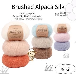 Brushed Alpaca Silk je velmi jemná a lehká příze s nadýchanou strukturou. Díky kombinaci alpaky a hedvábí je měkká,...
