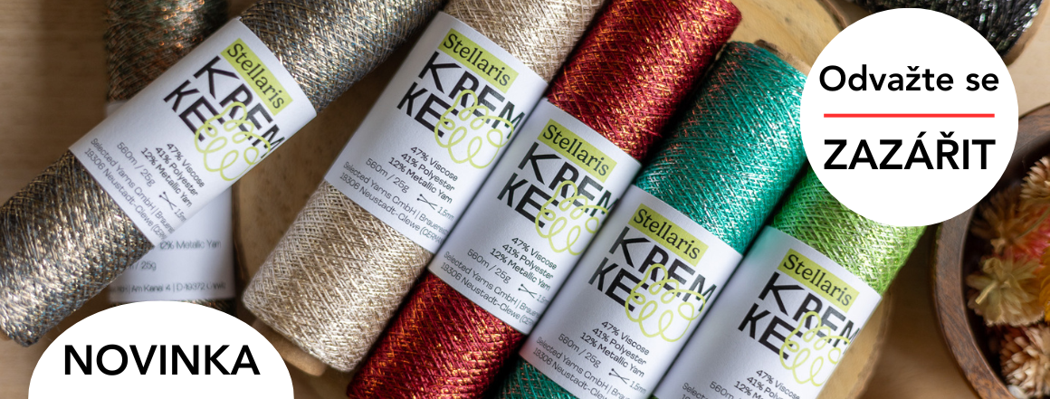 Stellaris - třpytivá přípletová příze, Kremke Soul Wool