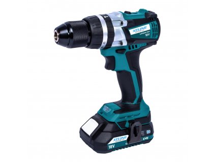 XTLINE Aku vrtačka s příklepem bezuhlíková 18 V, 65 Nm + 2 baterie 2.0 Ah + nabíječka 2.4 A - XT102860