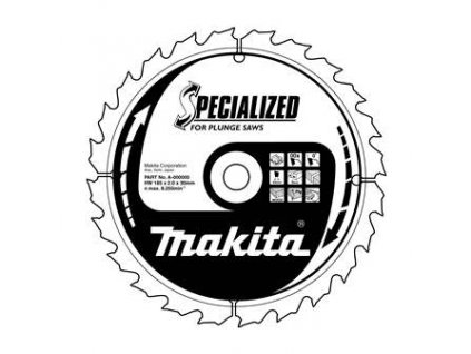  (Varianta Makita – příslušenství B-09260 kotouč pilový dřevo SPECIALIZED 160x2.2x20mm 28Z pro ponorné pily = new B-32982)