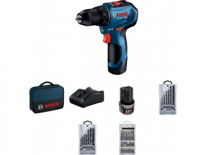 bosch gsr 12v-30 professional aku vrtačka 12 v sada s akumulátory a příslušenstvím