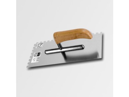STAVTOOL Hladítko hliníkové zubové s dřevěnou rukojetí | 270x127mm, zuby 8 mm - ZN31121