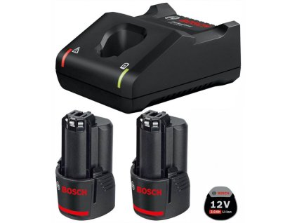Bosch startovací sada 2× GBA 12V 3.0Ah + GAL 12V-40 – výkonné akumulátory a rychlonabíječka pro 12V nářadí Bosch Professional