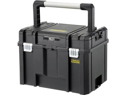 Stanley FATMAX TSTAK FMST1-75796 – vrchní hluboký box, stohovatelný, nerezové spony, hliníková rukojeť, nosnost 30 kg, 44×32×32 cm.