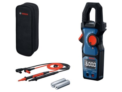BOSCH GMC 600-15 Professional – klešťový měřič True RMS, AC 600 A, AC/DC 600 V, IP54, CAT III 600 V / CAT IV 300 V, invertovaný LCD.